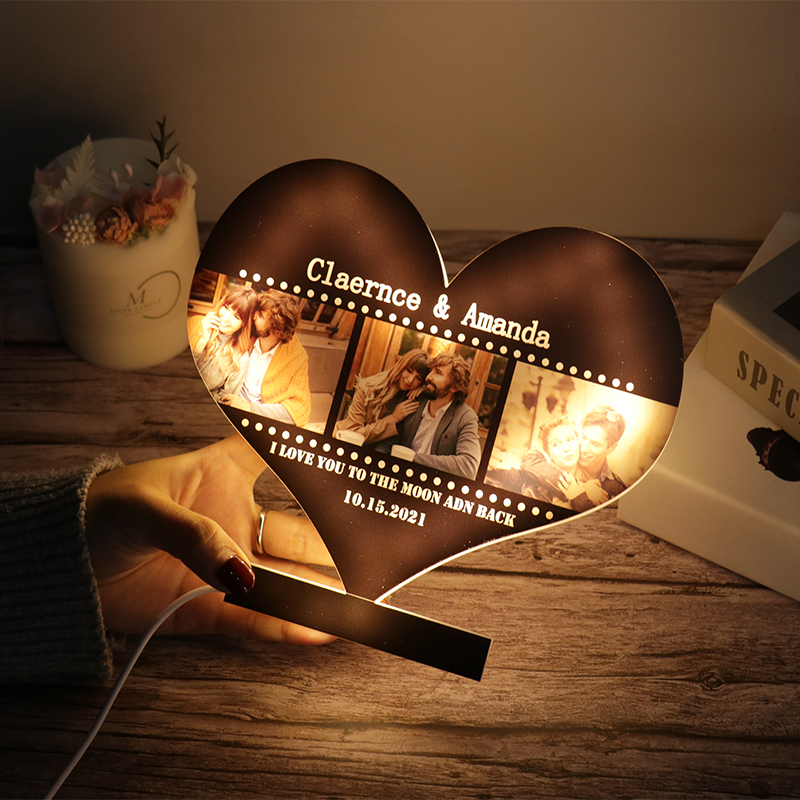 Lampe Personnalisée Cœur Love 2 - LampePhoto