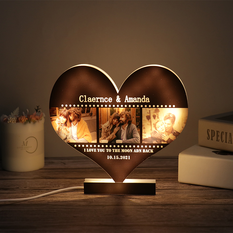 Lampe Personnalisée Cœur Love 2 - LampePhoto