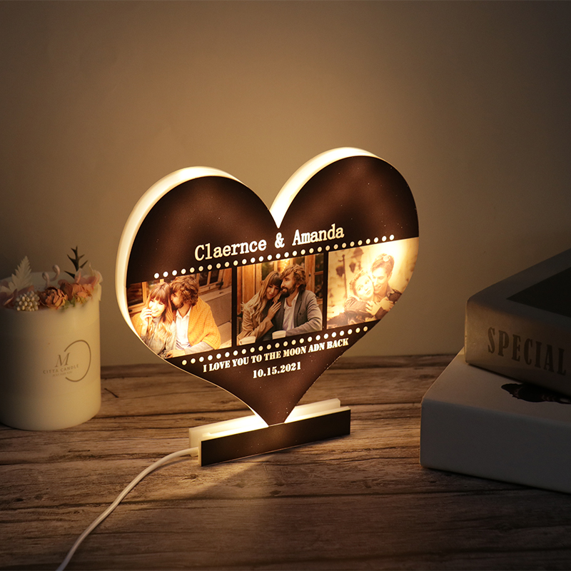 Lampe Personnalisée Cœur Love 2 - LampePhoto