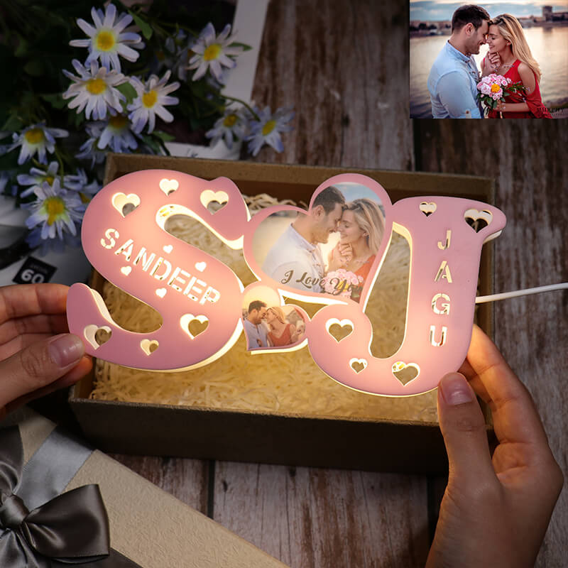 Idée cadeau Saint Valentin : Lampe personnalisée LED avec Cœur