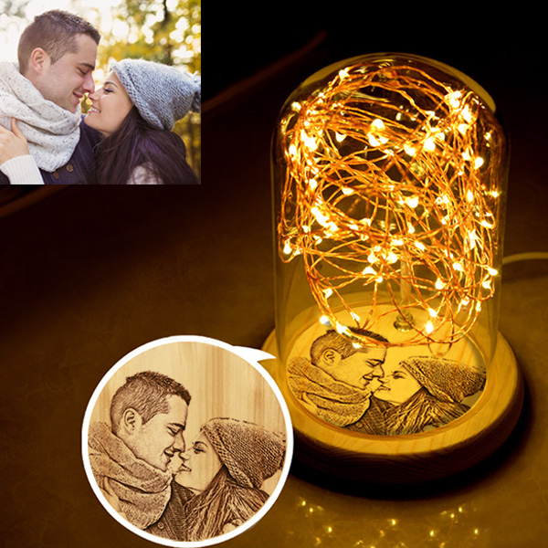 iDIY Cadeau Anniversaire de Mariage Lampe Personnalisée avec Photo et  Prenom Idée Cadeau Couple Veilleuse Romantique Decoration Saint Valentin  Homme Femme Amour : : Luminaires et Éclairage