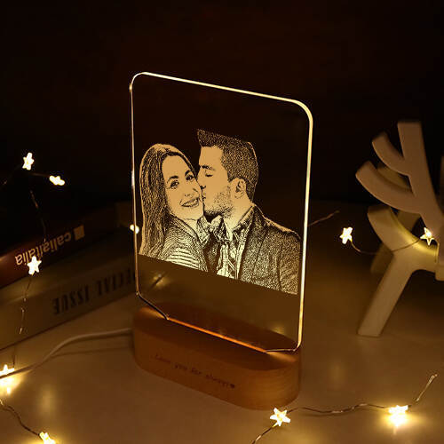 Lampe photo personnalisée avec 1 à 10 noms, lampe de nuit en acrylique,  lampe de chevet pour chambre à coucher, lampe LED pour fête des mères,  cadeau d'anniversaire (1 à 10 noms) 